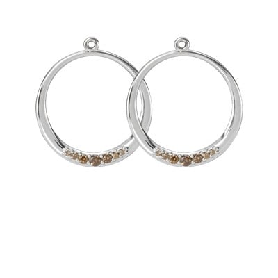 Sterling Silver and Brown Cubic Zirconia Earrings