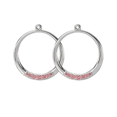 Pandora Sterling Silver and Salmon Cubic Zirconia Earrings 290634CZS 290634 — foto 1 di 1