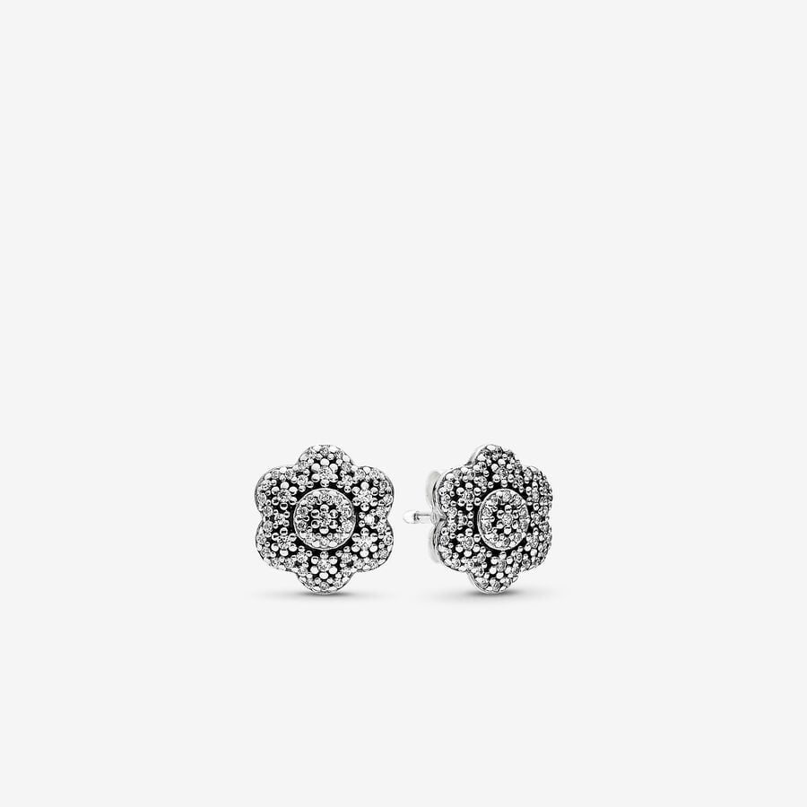 Crystallised Floral Stud Earrings