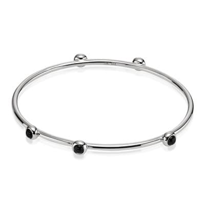 Pandora Cabochon Bangle 5-Stone w/Onyx 490102O 490102 — photo 1 sur 1