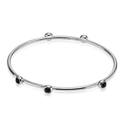 Cabochon Bangle 5-Stone w/Onyx