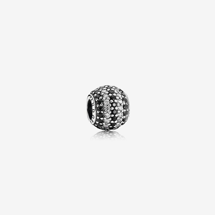 Black Nautical Pavé Stripes Charm
