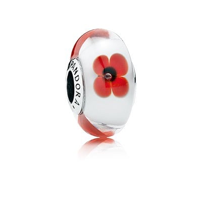 Wild Flower Tribute Murano Charm