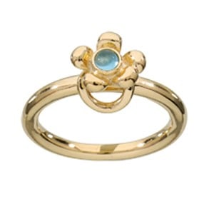 Ring 14K Flower Blue Topaz
