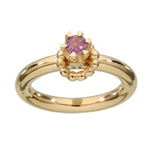 Ring 14K Raised Pink Sapphire