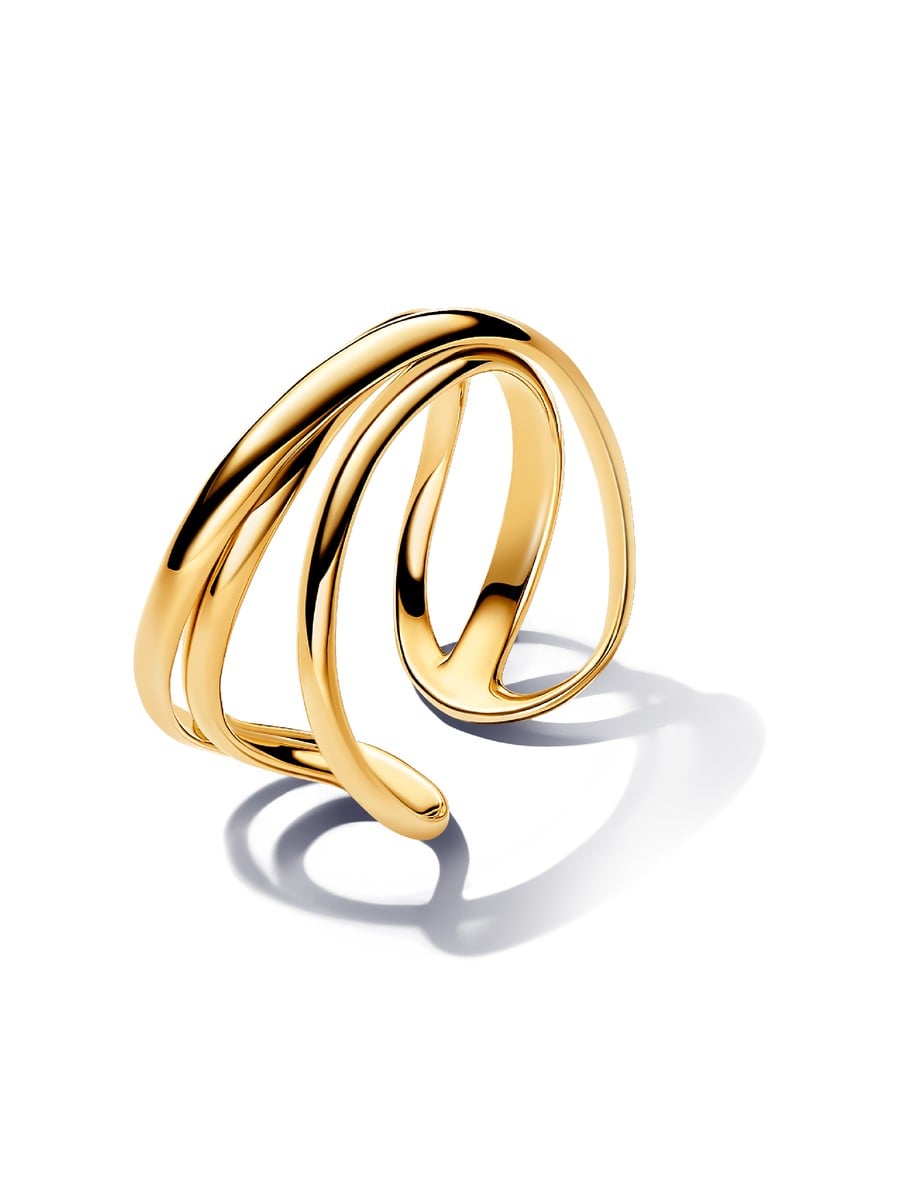 Organically Shaped Triple Band Open Ring