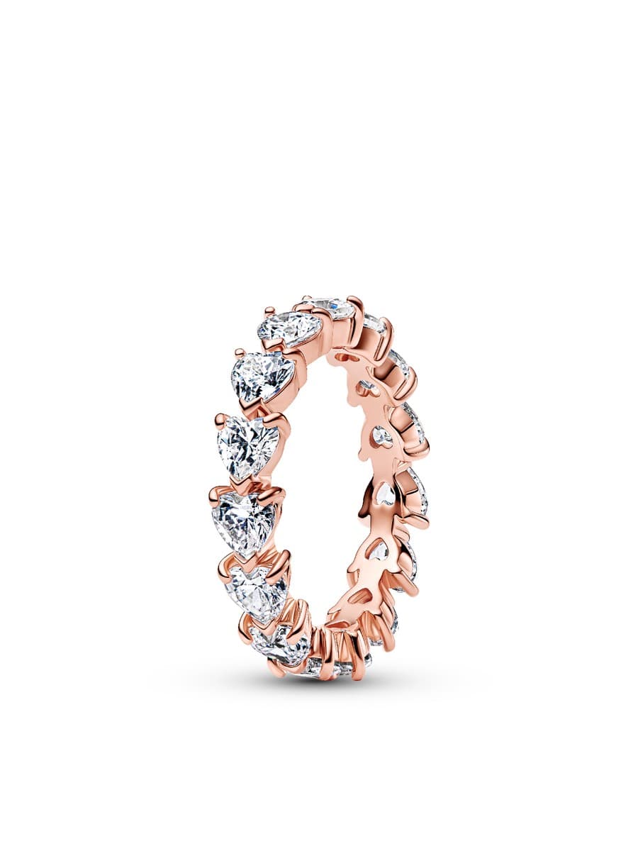 Pandora Band of Clear Hearts Ring 183103C01 183103 — photo 1 sur 1
