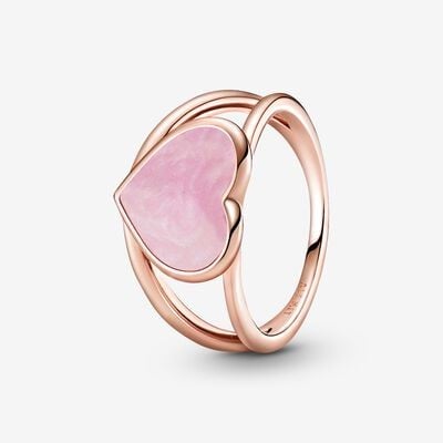 Pink Swirl Heart Statement Ring