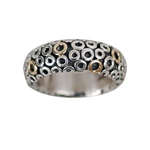 Silver Ring, 14K Gold