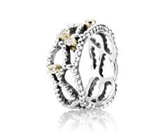 Silver ring, 14k, diamond 0.06 ct w/vs