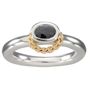 Halo Ring with Black CZ