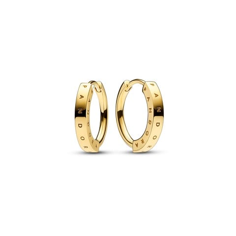 Pandora Signature I D Hoop Earrings