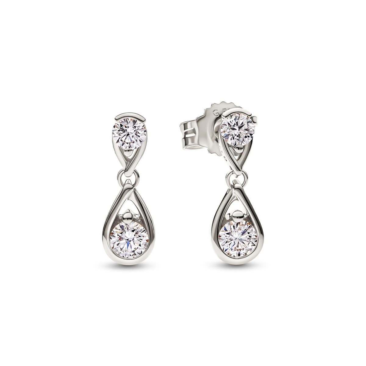 Pandora Infinite Lab Grown Diamond Double Drop Earrings 0.50 Carat Tw 14K White Gold 252580C01 252580 — foto 1 de 1