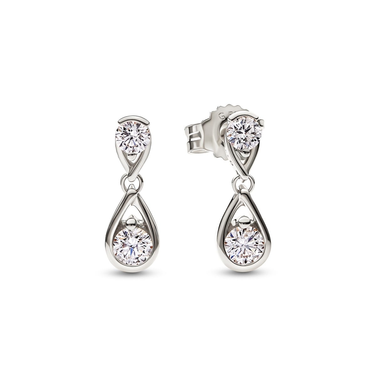 Pandora Infinite Lab Grown Diamond Double Drop Earrings 0.50 Carat Tw 14K White Gold