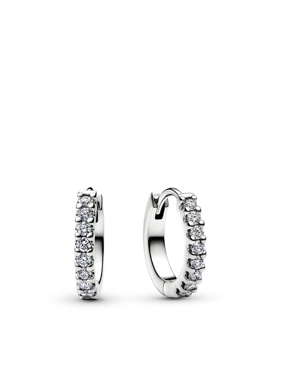 Pandora Era Lab Grown Diamond Pave Hoop Single Earring 254002C01 254002 — Foto 1 von 1