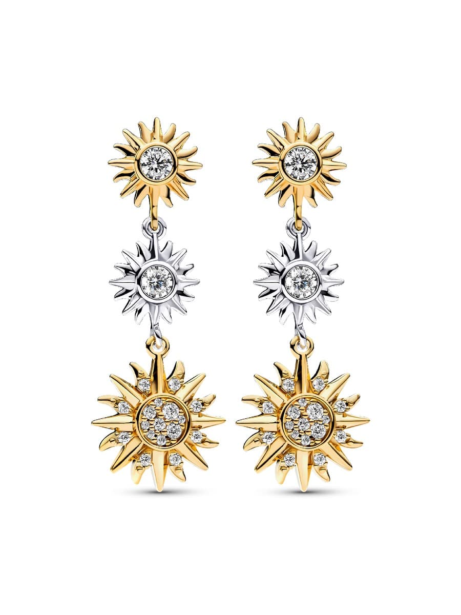 Pandora Pendants d’Oreilles Soleil Triple Scintillants Bicolores 262843C01 262843 — Foto 1 von 1