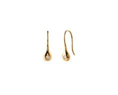 18K Gold Earrings, 0.06 ct