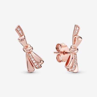 Sparkling Bow Stud Earrings