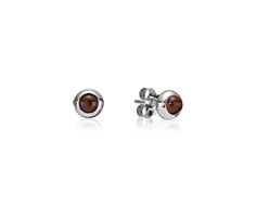Earring Stud Cabochon Garnet