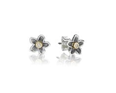 Sterling Silver with 14K Gold, Diamond 0.03 ct gh/vs