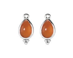 Silver Earrings with Carnelian
