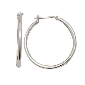 Silver Earrings, 25mm In Diameter