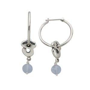 Silver Earrings, Chalcedony