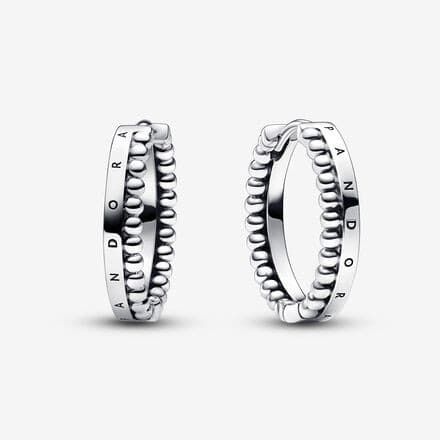Pandora Signature Logo Beads Hoop Earrings 292310C00 292310 — Foto 1 von 1
