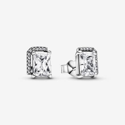 Pandora Rectangular Sparkling Halo Stud Earrings 292380C01 292380 — Foto 1 von 1