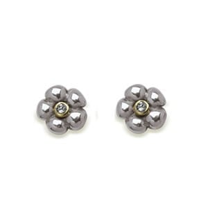 Silver earring, 14K, 0.02ct