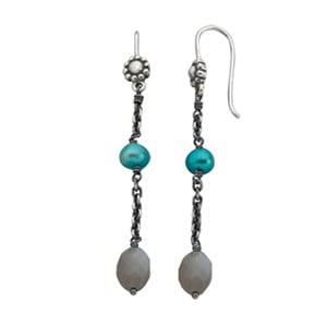 Silver Earrings with Moonstone