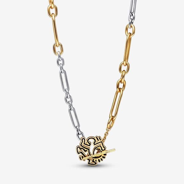 Pandora Keith Haring x Pandora Two Tone Twisted Figure T Bar Pendant Necklacee2808b 362220C01 362220 — Foto 1 von 1
