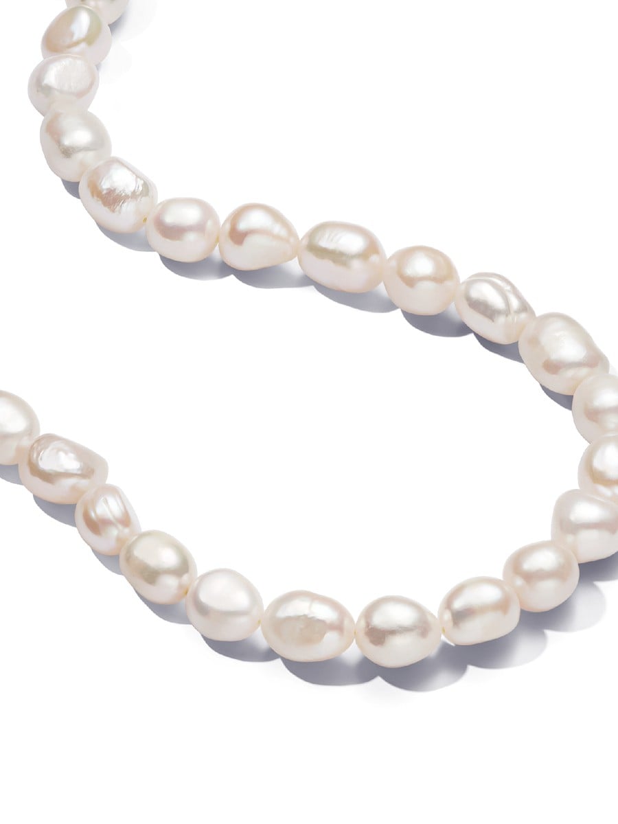 Baroque Treated Freshwater Cultured Pearls T Bar Collier Necklace