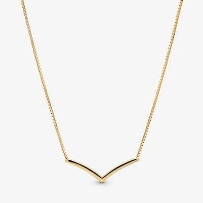 Polished Wishbone Necklace