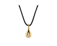 Pendant 18K .03ct Diamond w/ Black Silk Cord