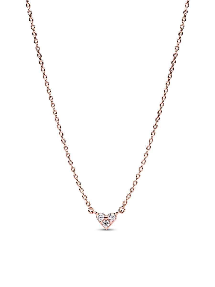 Triple Stone Heart Collier Necklace