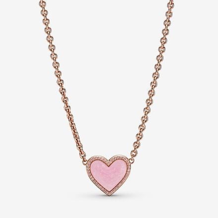Pink Swirl Heart Necklace