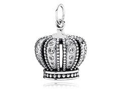 Royal Crown Pendant, Clear CZ