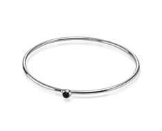 Silver Bangle with Onyx