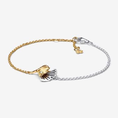 Double Ginkgo Leaves Two-Tone Chain Bracelet