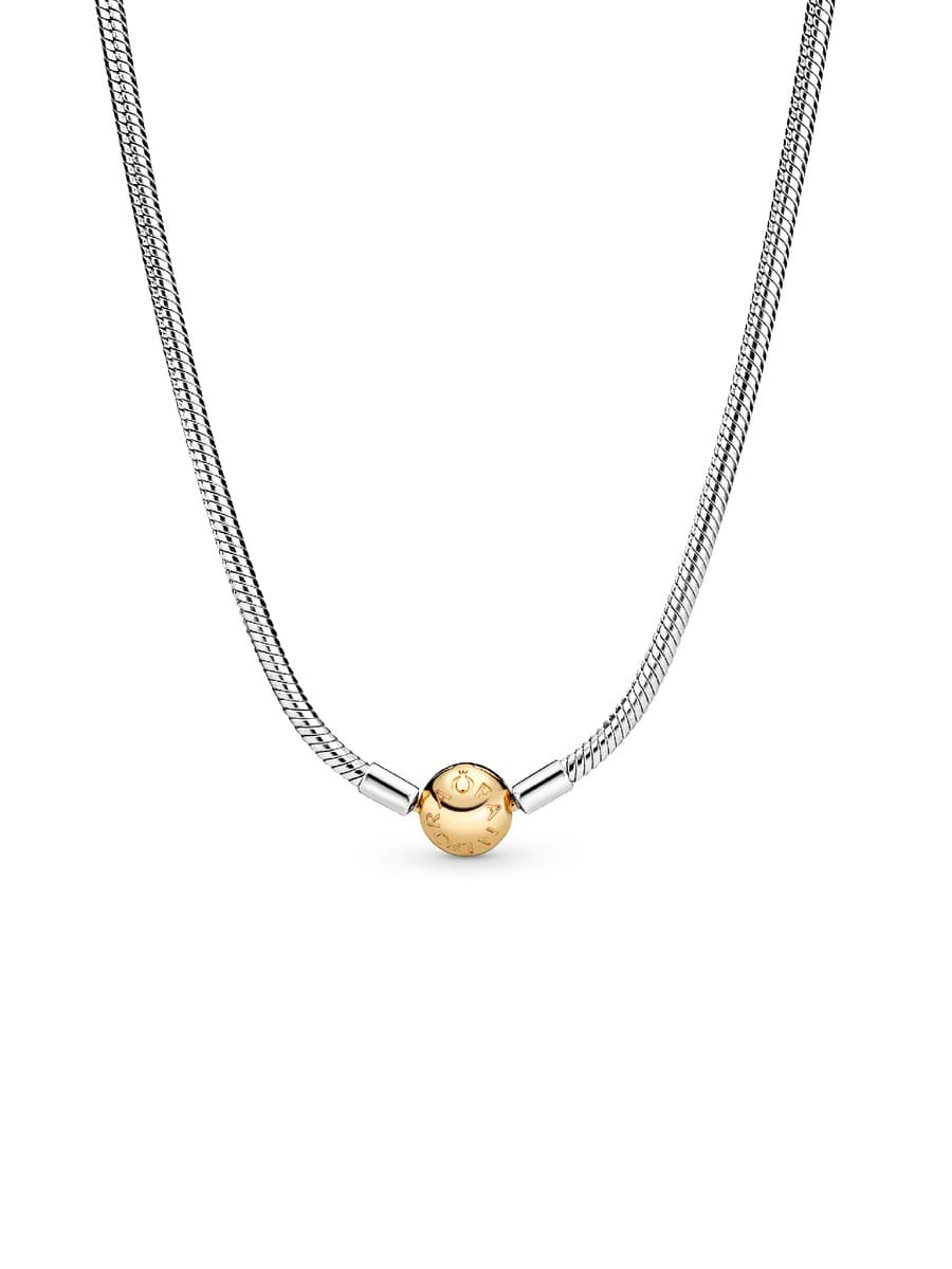 Pandora Sterling Silver Charm Necklace with 14K Gold Clasp 590742HG 590742 — foto 1 di 1