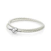 Pandora Ivory White Braided Double-Leather Charm Bracelet 590745CIW-D 590745CIW-D / 590745C — photo 1 of 2