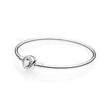 Moments Silver Bangle with Loving Heart Clasp