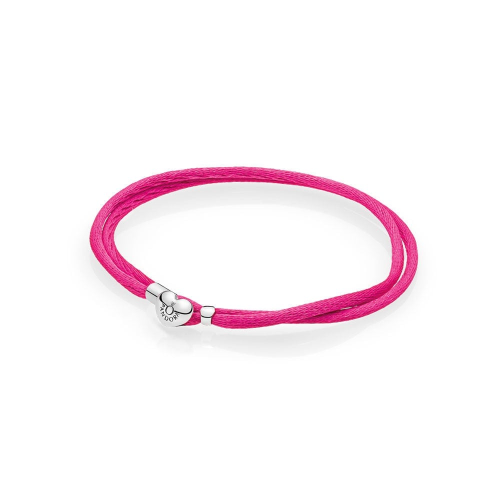 Fabric Cord Bracelet, Hot Pink