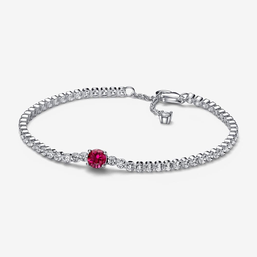 Pandora Red Sparkling Round Pavé Tennis Bracelet 592403C01 592403 — Foto 1 von 1