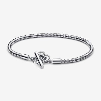 Pandora Moments Peace Knot T-Bar Snake Chain Bracelet (Sterling Silver)