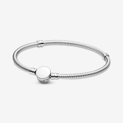 Engravable Disc Clasp Snake Chain Bracelet
