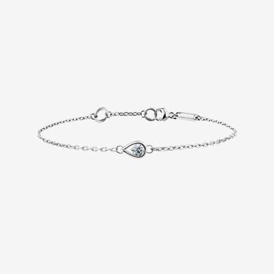 Pandora Brilliance Sterling Silver 0.15 Carat Sparkling Teardrop Chain Bracelet
