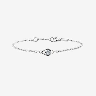 Pandora Brilliance Sterling Silver 0.25 Carat Sparkling Teardrop Chain Bracelet 599472C01 599472 — Foto 1 von 1