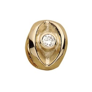 14K Gold Eye with Clear CZ Charm